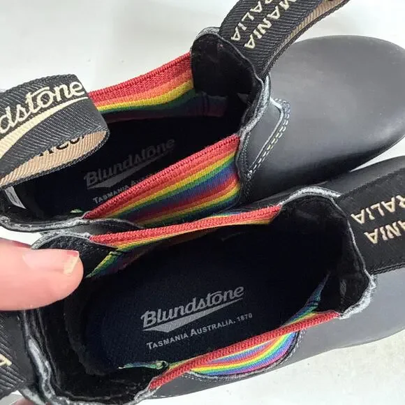 Blundstone Original 2105 Chelsea Boots Women's 7.5 Black Rainbow Elastic Slip-On - Picture 9 of 10